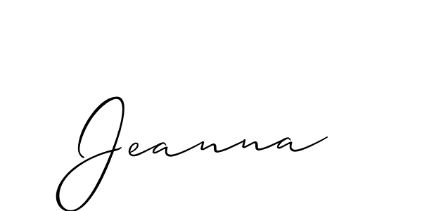 if you are searching for the best signature style for your name Jeanna. so please give up your signature search. here we have designed multiple signature styles  using Allison_Script. Jeanna signature style 2 images and pictures png