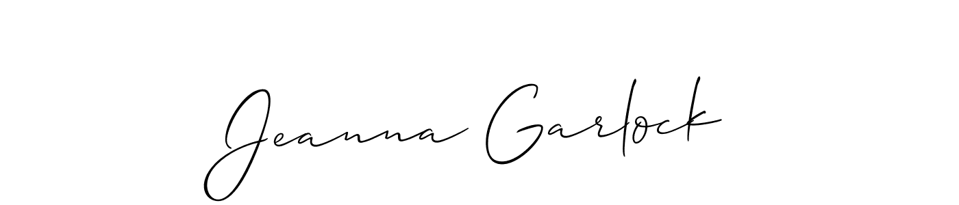It looks lik you need a new signature style for name Jeanna Garlock. Design unique handwritten (Allison_Script) signature with our free signature maker in just a few clicks. Jeanna Garlock signature style 2 images and pictures png