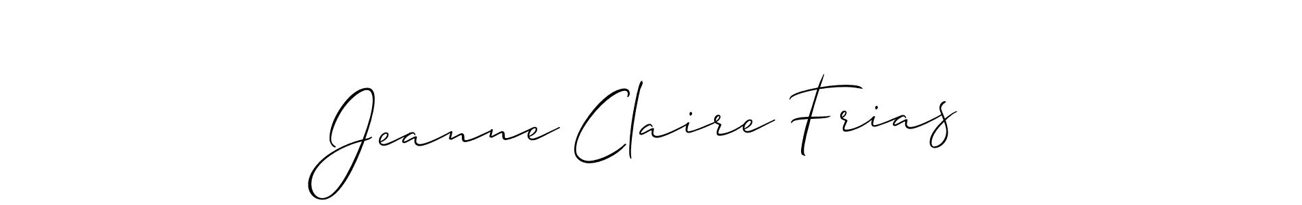 Make a short Jeanne Claire Frias signature style. Manage your documents anywhere anytime using Allison_Script. Create and add eSignatures, submit forms, share and send files easily. Jeanne Claire Frias signature style 2 images and pictures png