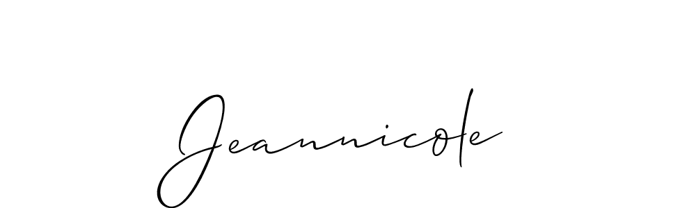 Make a beautiful signature design for name Jeannicole. With this signature (Allison_Script) style, you can create a handwritten signature for free. Jeannicole signature style 2 images and pictures png