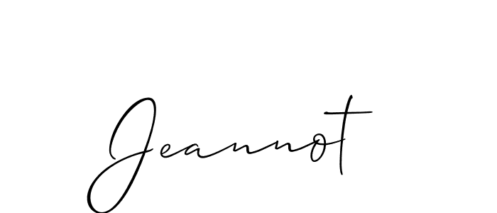 Create a beautiful signature design for name Jeannot. With this signature (Allison_Script) fonts, you can make a handwritten signature for free. Jeannot signature style 2 images and pictures png