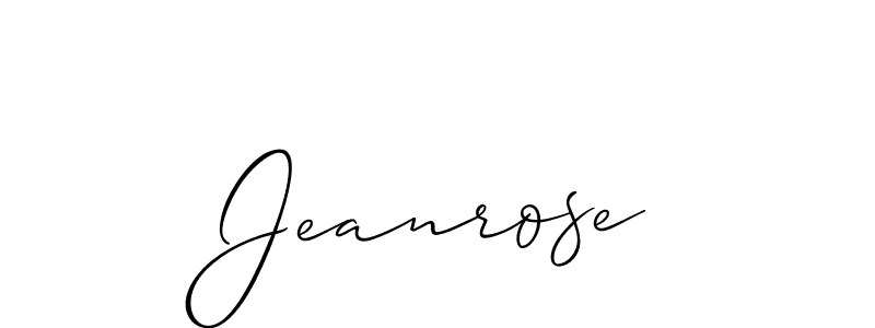 How to Draw Jeanrose signature style? Allison_Script is a latest design signature styles for name Jeanrose. Jeanrose signature style 2 images and pictures png