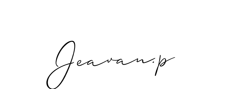 Create a beautiful signature design for name Jeavan.p. With this signature (Allison_Script) fonts, you can make a handwritten signature for free. Jeavan.p signature style 2 images and pictures png