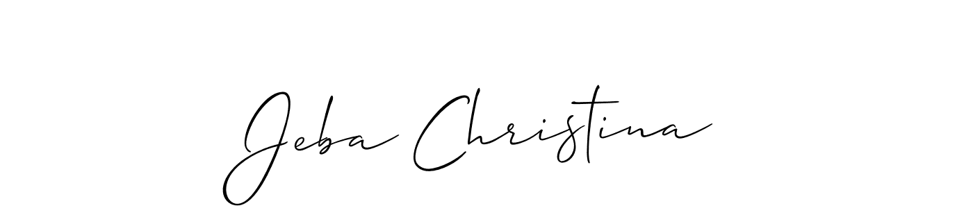 Make a beautiful signature design for name Jeba Christina. With this signature (Allison_Script) style, you can create a handwritten signature for free. Jeba Christina signature style 2 images and pictures png