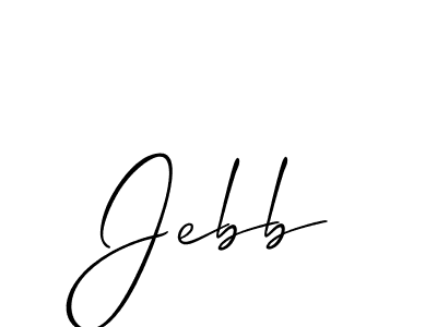 Design your own signature with our free online signature maker. With this signature software, you can create a handwritten (Allison_Script) signature for name Jebb. Jebb signature style 2 images and pictures png