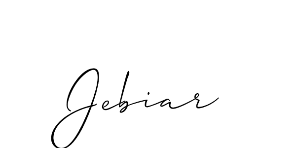 The best way (Allison_Script) to make a short signature is to pick only two or three words in your name. The name Jebiar include a total of six letters. For converting this name. Jebiar signature style 2 images and pictures png