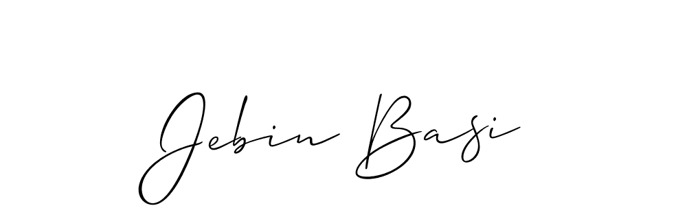 How to make Jebin Basi name signature. Use Allison_Script style for creating short signs online. This is the latest handwritten sign. Jebin Basi signature style 2 images and pictures png