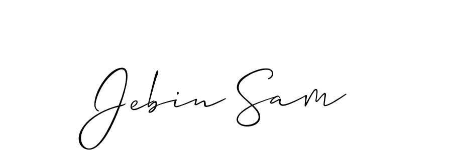 You should practise on your own different ways (Allison_Script) to write your name (Jebin Sam) in signature. don't let someone else do it for you. Jebin Sam signature style 2 images and pictures png