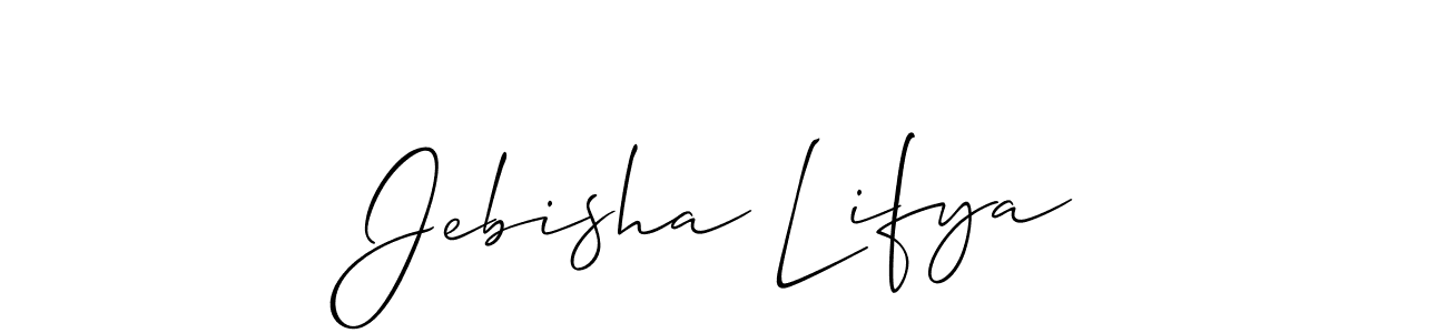 It looks lik you need a new signature style for name Jebisha Lifya. Design unique handwritten (Allison_Script) signature with our free signature maker in just a few clicks. Jebisha Lifya signature style 2 images and pictures png