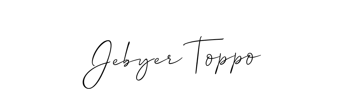 Also we have Jebyer Toppo name is the best signature style. Create professional handwritten signature collection using Allison_Script autograph style. Jebyer Toppo signature style 2 images and pictures png