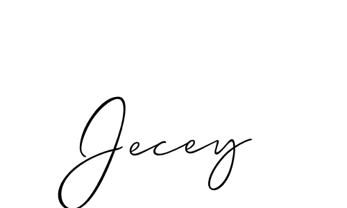 Make a beautiful signature design for name Jecey. With this signature (Allison_Script) style, you can create a handwritten signature for free. Jecey signature style 2 images and pictures png