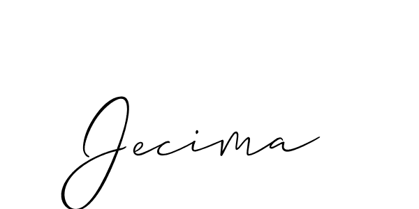 Create a beautiful signature design for name Jecima. With this signature (Allison_Script) fonts, you can make a handwritten signature for free. Jecima signature style 2 images and pictures png