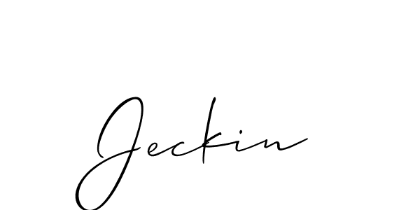 Create a beautiful signature design for name Jeckin. With this signature (Allison_Script) fonts, you can make a handwritten signature for free. Jeckin signature style 2 images and pictures png