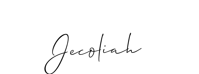 Make a beautiful signature design for name Jecoliah. With this signature (Allison_Script) style, you can create a handwritten signature for free. Jecoliah signature style 2 images and pictures png