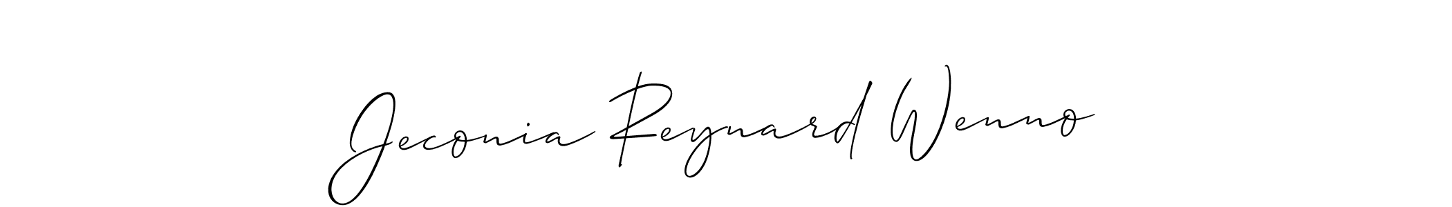 How to make Jeconia Reynard Wenno name signature. Use Allison_Script style for creating short signs online. This is the latest handwritten sign. Jeconia Reynard Wenno signature style 2 images and pictures png
