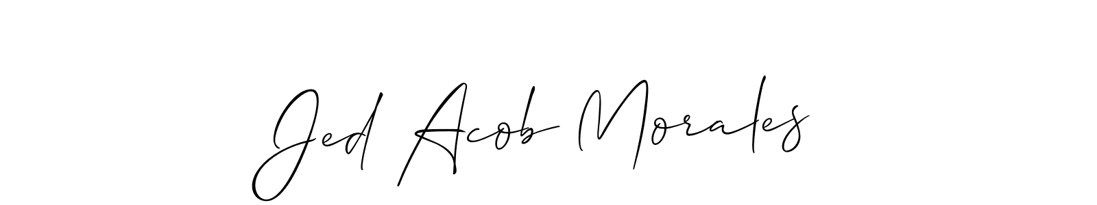 Create a beautiful signature design for name Jed Acob Morales. With this signature (Allison_Script) fonts, you can make a handwritten signature for free. Jed Acob Morales signature style 2 images and pictures png