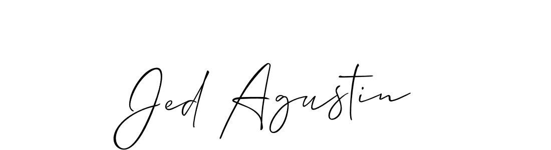 It looks lik you need a new signature style for name Jed Agustin. Design unique handwritten (Allison_Script) signature with our free signature maker in just a few clicks. Jed Agustin signature style 2 images and pictures png