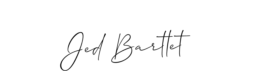 if you are searching for the best signature style for your name Jed Bartlet. so please give up your signature search. here we have designed multiple signature styles  using Allison_Script. Jed Bartlet signature style 2 images and pictures png