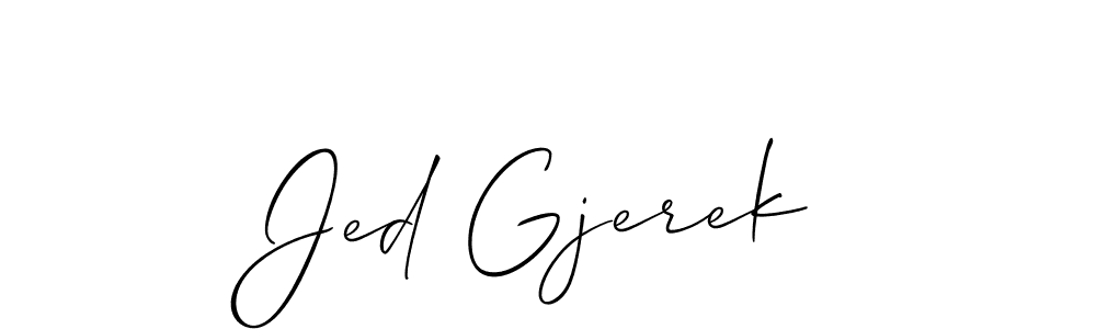 How to make Jed Gjerek signature? Allison_Script is a professional autograph style. Create handwritten signature for Jed Gjerek name. Jed Gjerek signature style 2 images and pictures png