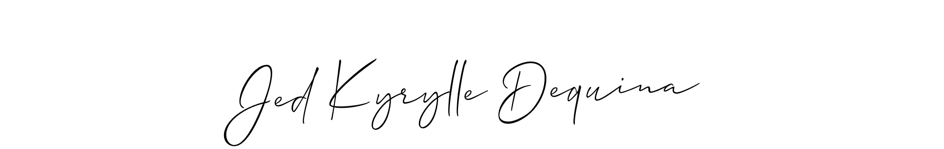 How to Draw Jed Kyrylle Dequina signature style? Allison_Script is a latest design signature styles for name Jed Kyrylle Dequina. Jed Kyrylle Dequina signature style 2 images and pictures png