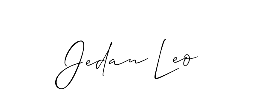 How to make Jedan Leo name signature. Use Allison_Script style for creating short signs online. This is the latest handwritten sign. Jedan Leo signature style 2 images and pictures png