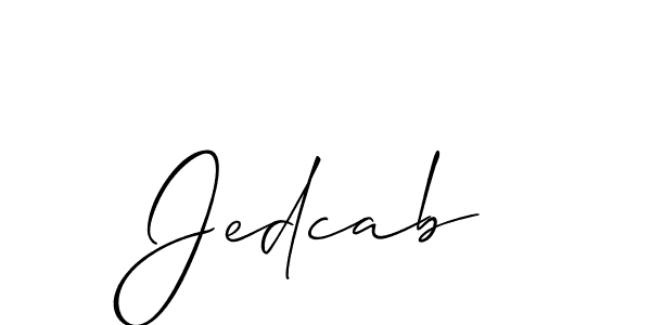 Use a signature maker to create a handwritten signature online. With this signature software, you can design (Allison_Script) your own signature for name Jedcab. Jedcab signature style 2 images and pictures png
