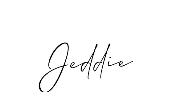 How to make Jeddie name signature. Use Allison_Script style for creating short signs online. This is the latest handwritten sign. Jeddie signature style 2 images and pictures png