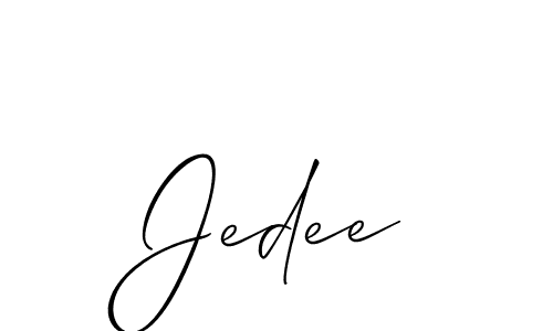if you are searching for the best signature style for your name Jedee. so please give up your signature search. here we have designed multiple signature styles  using Allison_Script. Jedee signature style 2 images and pictures png