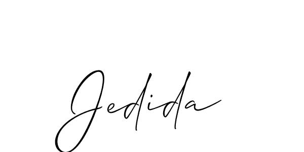 Jedida stylish signature style. Best Handwritten Sign (Allison_Script) for my name. Handwritten Signature Collection Ideas for my name Jedida. Jedida signature style 2 images and pictures png