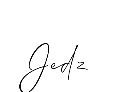 Also You can easily find your signature by using the search form. We will create Jedz name handwritten signature images for you free of cost using Allison_Script sign style. Jedz signature style 2 images and pictures png