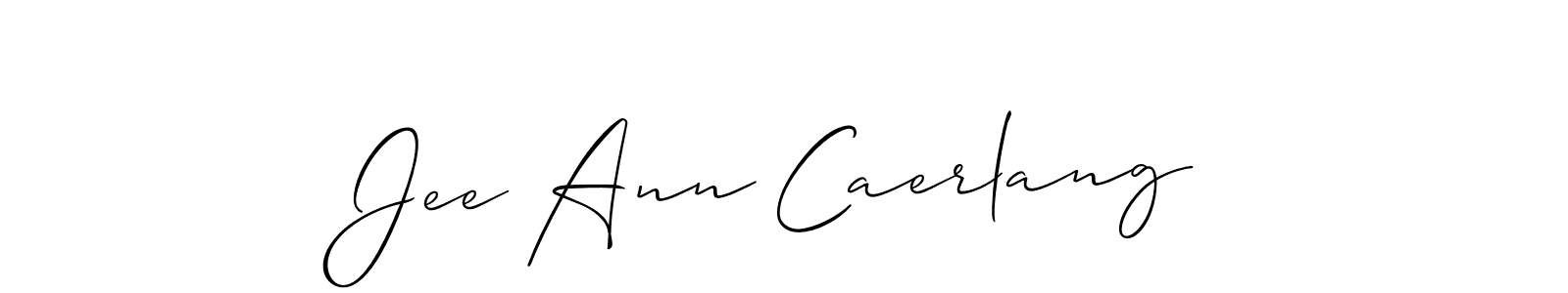 The best way (Allison_Script) to make a short signature is to pick only two or three words in your name. The name Jee Ann Caerlang include a total of six letters. For converting this name. Jee Ann Caerlang signature style 2 images and pictures png