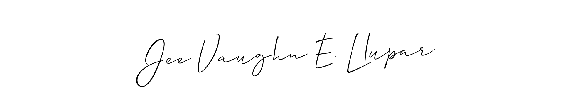 You should practise on your own different ways (Allison_Script) to write your name (Jee Vaughn E. Llupar) in signature. don't let someone else do it for you. Jee Vaughn E. Llupar signature style 2 images and pictures png