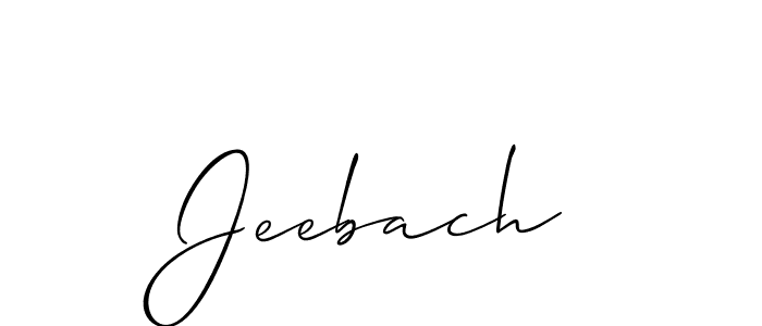 if you are searching for the best signature style for your name Jeebach. so please give up your signature search. here we have designed multiple signature styles  using Allison_Script. Jeebach signature style 2 images and pictures png