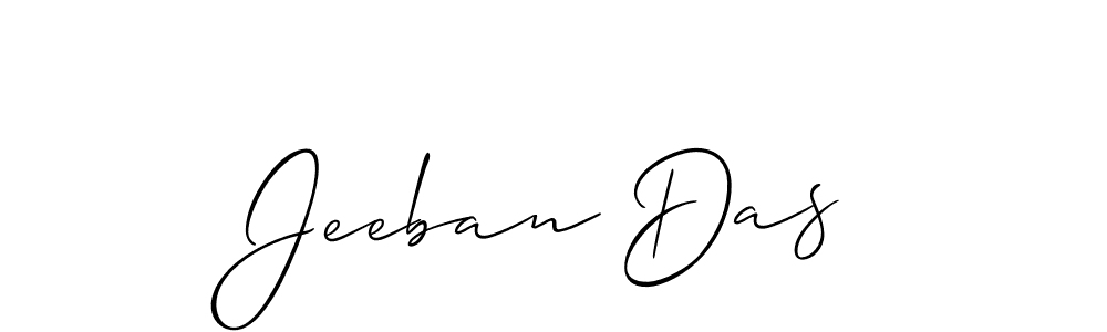 The best way (Allison_Script) to make a short signature is to pick only two or three words in your name. The name Jeeban Das include a total of six letters. For converting this name. Jeeban Das signature style 2 images and pictures png