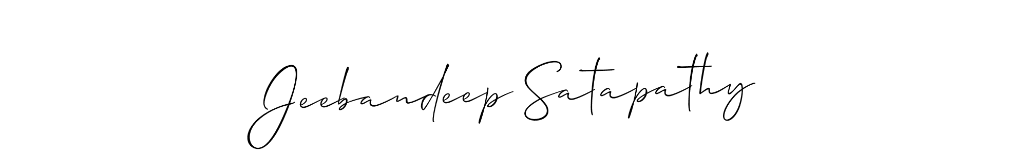 Design your own signature with our free online signature maker. With this signature software, you can create a handwritten (Allison_Script) signature for name Jeebandeep Satapathy. Jeebandeep Satapathy signature style 2 images and pictures png