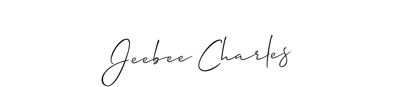 if you are searching for the best signature style for your name Jeebee Charles. so please give up your signature search. here we have designed multiple signature styles  using Allison_Script. Jeebee Charles signature style 2 images and pictures png