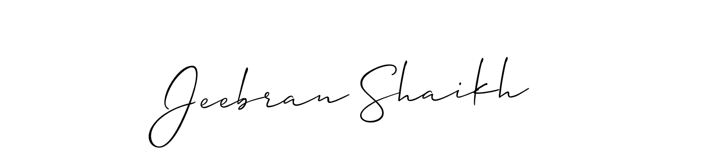 Design your own signature with our free online signature maker. With this signature software, you can create a handwritten (Allison_Script) signature for name Jeebran Shaikh. Jeebran Shaikh signature style 2 images and pictures png