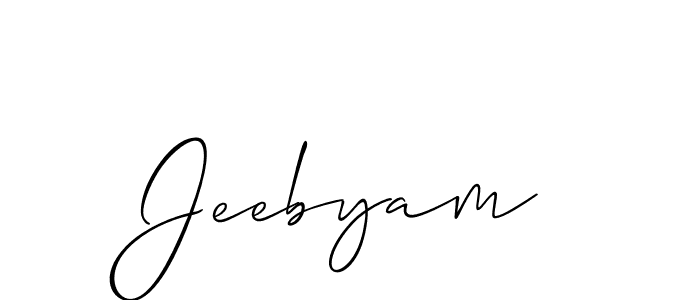 Also we have Jeebyam name is the best signature style. Create professional handwritten signature collection using Allison_Script autograph style. Jeebyam signature style 2 images and pictures png