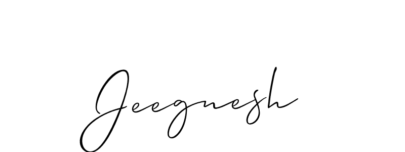 Also we have Jeegnesh name is the best signature style. Create professional handwritten signature collection using Allison_Script autograph style. Jeegnesh signature style 2 images and pictures png