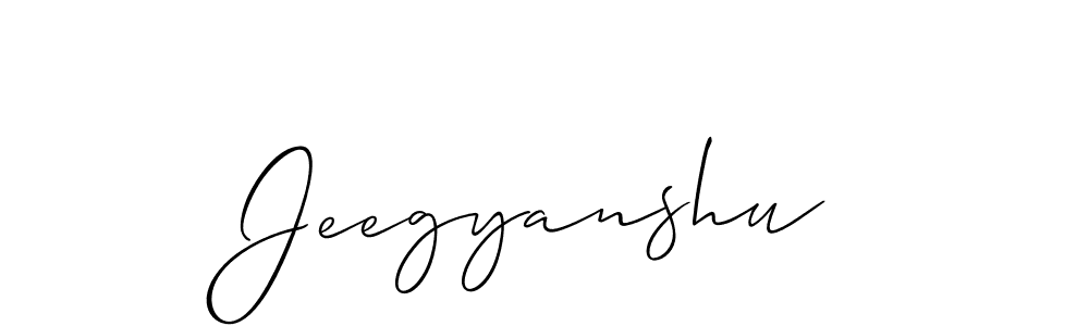 Design your own signature with our free online signature maker. With this signature software, you can create a handwritten (Allison_Script) signature for name Jeegyanshu. Jeegyanshu signature style 2 images and pictures png