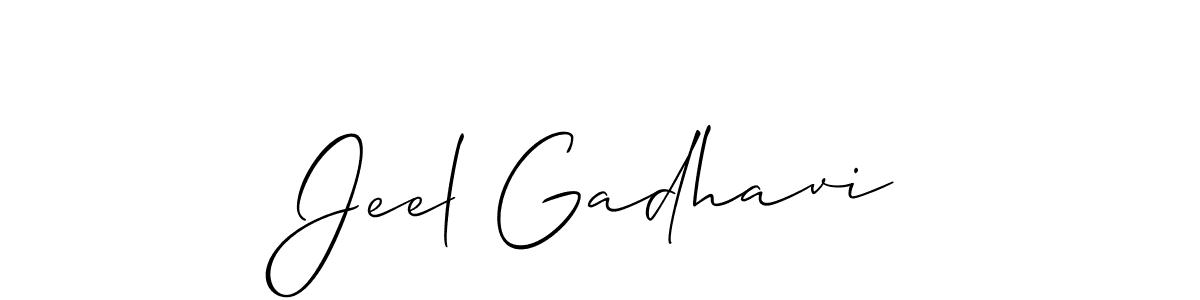 How to make Jeel Gadhavi signature? Allison_Script is a professional autograph style. Create handwritten signature for Jeel Gadhavi name. Jeel Gadhavi signature style 2 images and pictures png