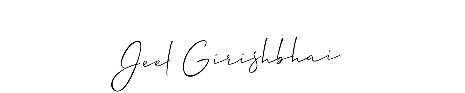 Make a beautiful signature design for name Jeel Girishbhai. With this signature (Allison_Script) style, you can create a handwritten signature for free. Jeel Girishbhai signature style 2 images and pictures png