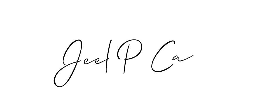 Design your own signature with our free online signature maker. With this signature software, you can create a handwritten (Allison_Script) signature for name Jeel P Ca. Jeel P Ca signature style 2 images and pictures png