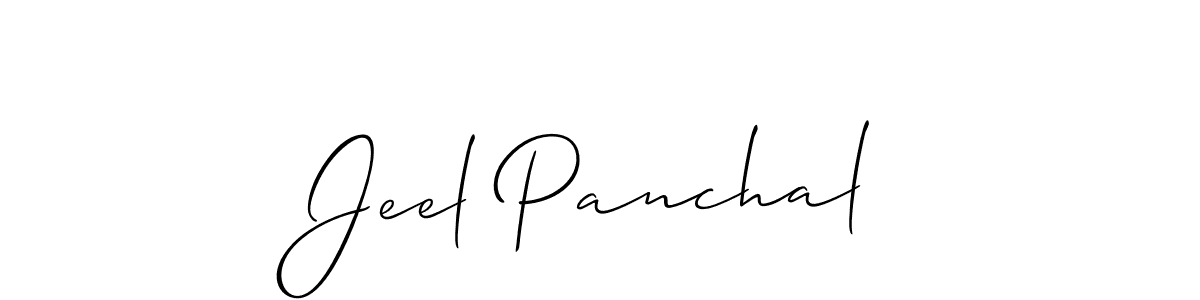 Make a beautiful signature design for name Jeel Panchal. With this signature (Allison_Script) style, you can create a handwritten signature for free. Jeel Panchal signature style 2 images and pictures png