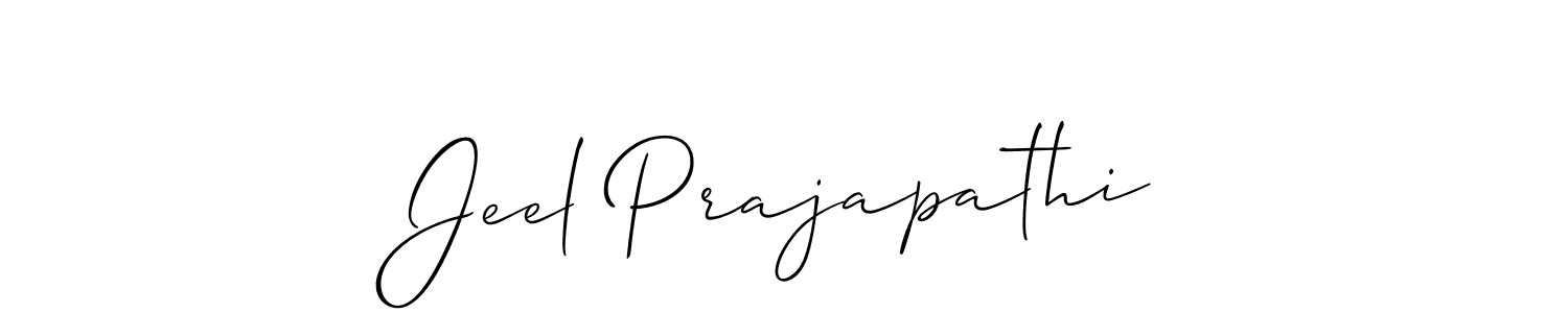 Use a signature maker to create a handwritten signature online. With this signature software, you can design (Allison_Script) your own signature for name Jeel Prajapathi. Jeel Prajapathi signature style 2 images and pictures png