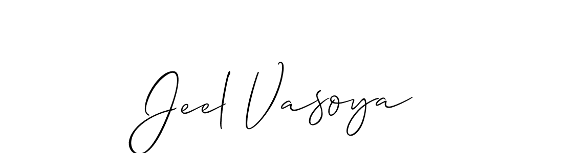 The best way (Allison_Script) to make a short signature is to pick only two or three words in your name. The name Jeel Vasoya include a total of six letters. For converting this name. Jeel Vasoya signature style 2 images and pictures png