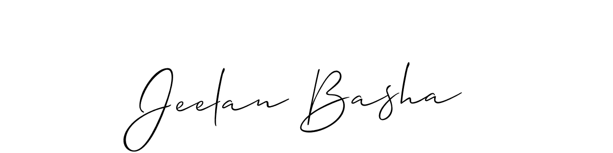 Make a beautiful signature design for name Jeelan Basha. With this signature (Allison_Script) style, you can create a handwritten signature for free. Jeelan Basha signature style 2 images and pictures png