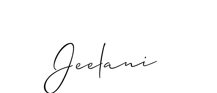 Jeelani stylish signature style. Best Handwritten Sign (Allison_Script) for my name. Handwritten Signature Collection Ideas for my name Jeelani. Jeelani signature style 2 images and pictures png