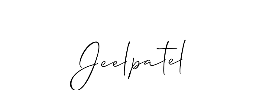 if you are searching for the best signature style for your name Jeelpatel. so please give up your signature search. here we have designed multiple signature styles  using Allison_Script. Jeelpatel signature style 2 images and pictures png