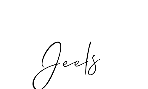 Design your own signature with our free online signature maker. With this signature software, you can create a handwritten (Allison_Script) signature for name Jeels. Jeels signature style 2 images and pictures png